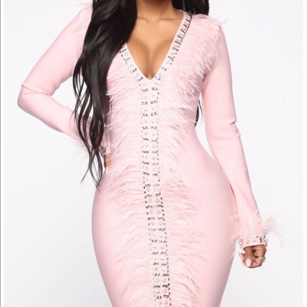 Feather weather bandage dress